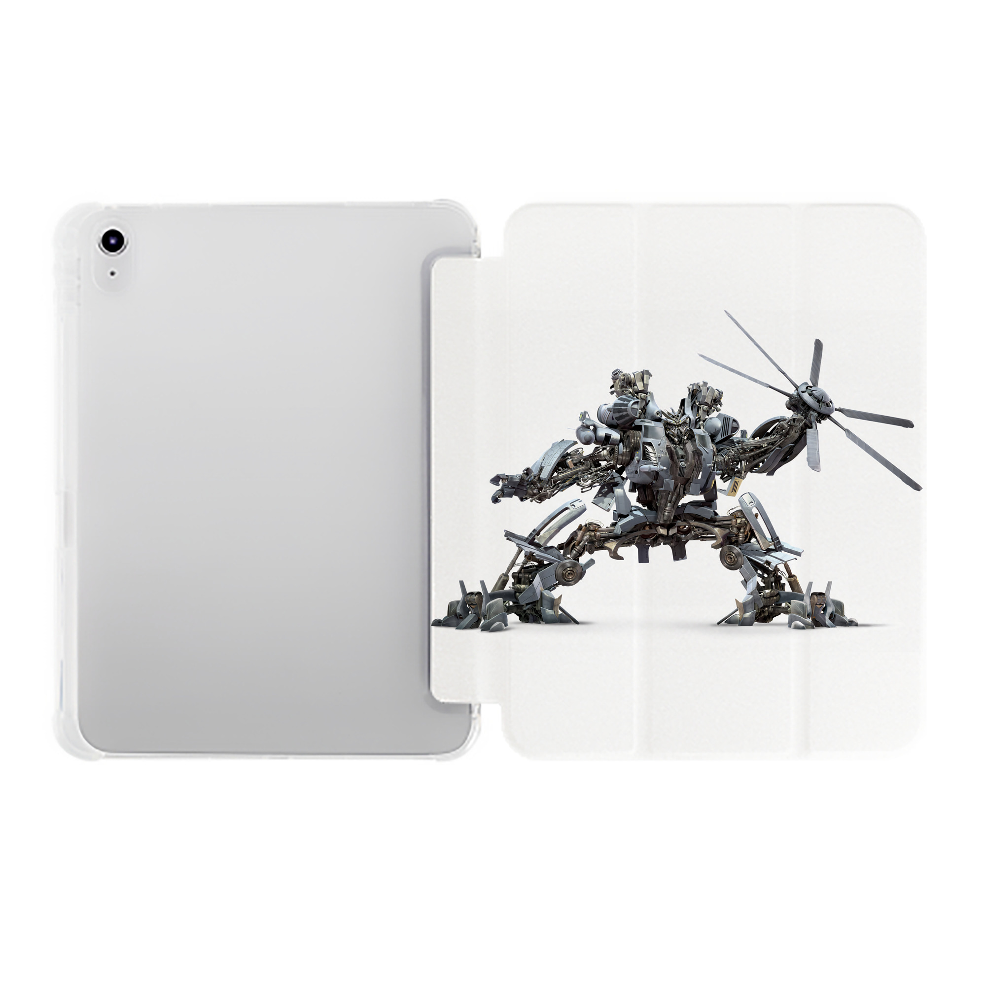 （画像用） Transformers トランスフォーマー IPad ケース ペン収納付き 三つ折りスタンド PUレザー×シリコン 対応機種9.5/10.5/10.9インチ